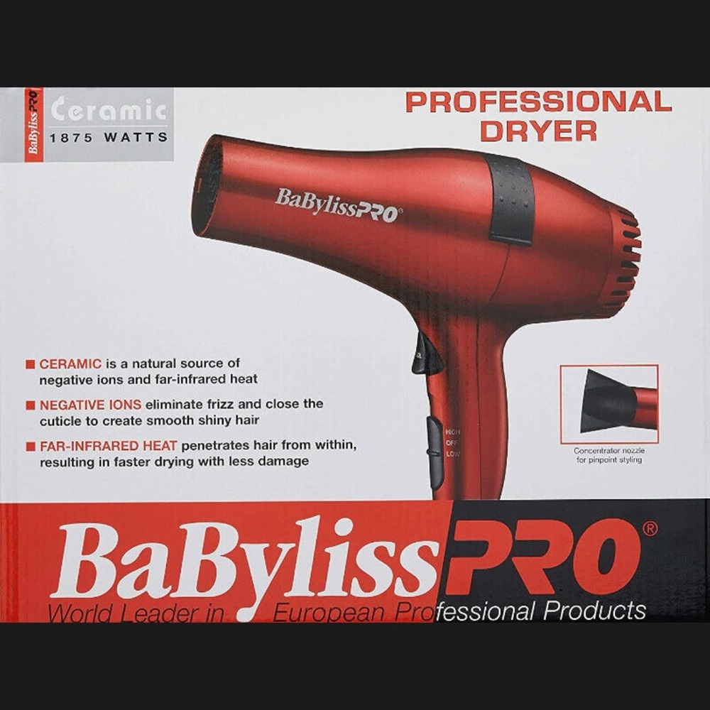 BaBylissPRO Professional Ceramic Hair dryer RED